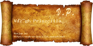 Végh Priszcilla névjegykártya